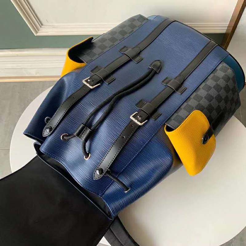Louis Vuitton LV Unisex Christopher Backpack PM in Cowhide Leather-Navy