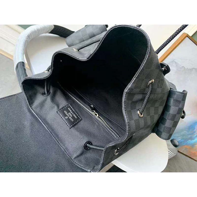 Louis Vuitton LV Unisex Christopher PM Backpack in Damier Graphite Canvas-Grey