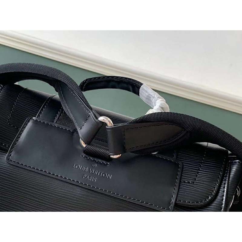 Louis Vuitton LV Unisex Christopher PM Backpack in Timeless Black Epi Leather-Black