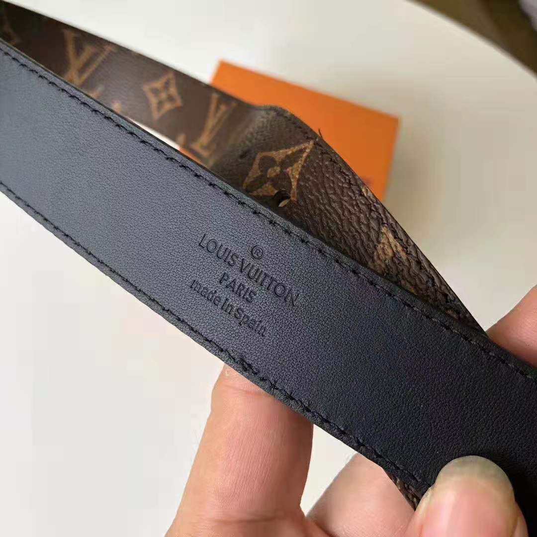 Louis Vuitton LV Unisex Daily LV 30mm Belt in Monogram Canvas-Brown