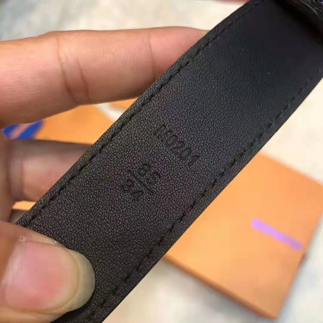 Louis Vuitton LV Unisex Daily LV 30mm Belt in Monogram Vernis Calf Leather-Black