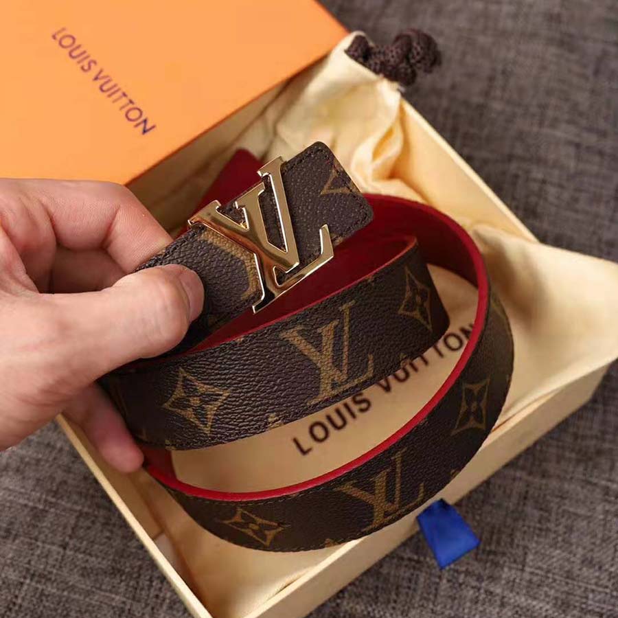 Louis Vuitton LV Unisex LV Initials Buckle 30mm Reversible Belt in Monogram Canvas Leather