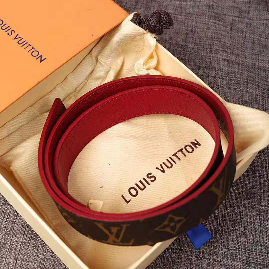 Louis Vuitton LV Unisex LV Initials Buckle 30mm Reversible Belt in Monogram Canvas Leather