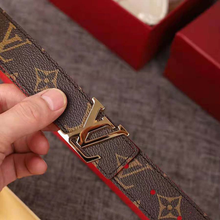 Louis Vuitton LV Unisex LV Initials Buckle 30mm Reversible Belt in Monogram Canvas Leather