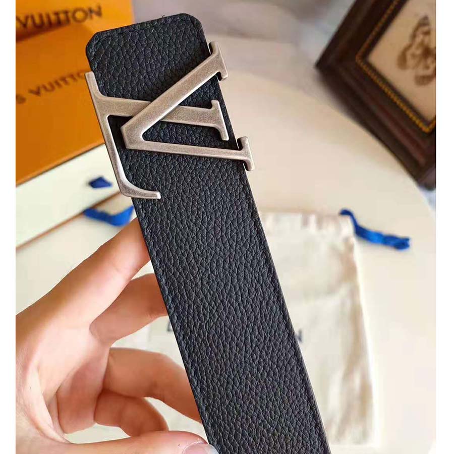 Louis Vuitton LV Unisex LV Pyramide 40mm Leather Belt-Black
