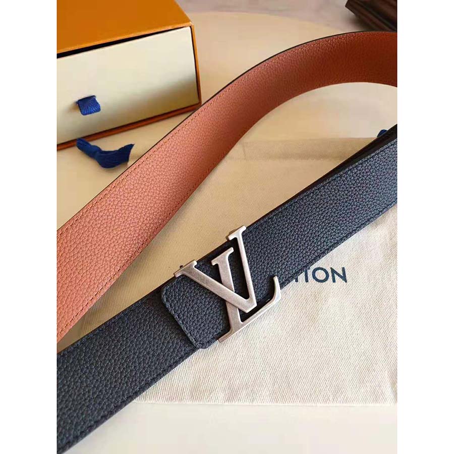 Louis Vuitton LV Unisex LV Pyramide 40mm Leather Belt-Black