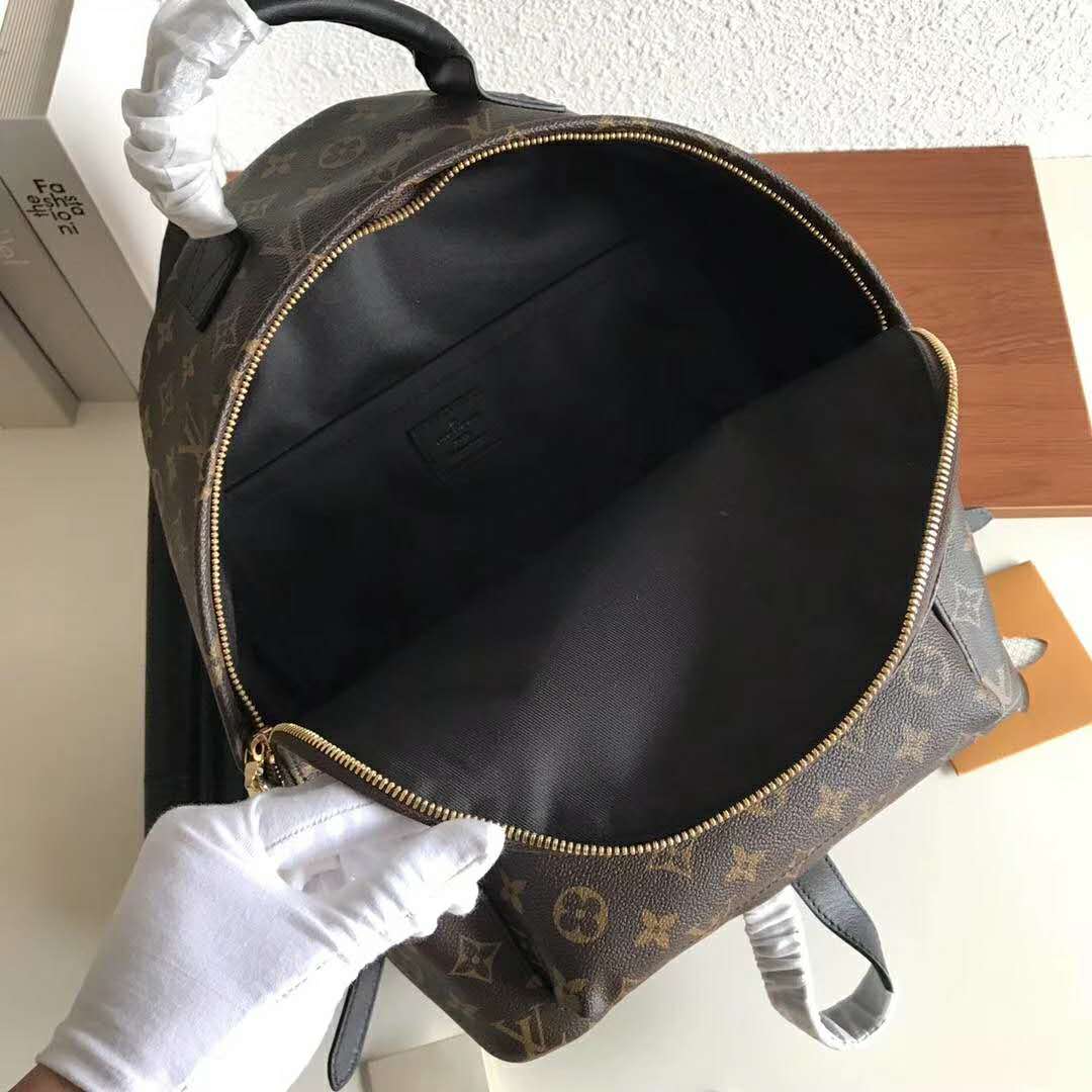 Louis Vuitton LV Unisex Palm Springs MM Backpack in Monogram Coated Canvas-Brown