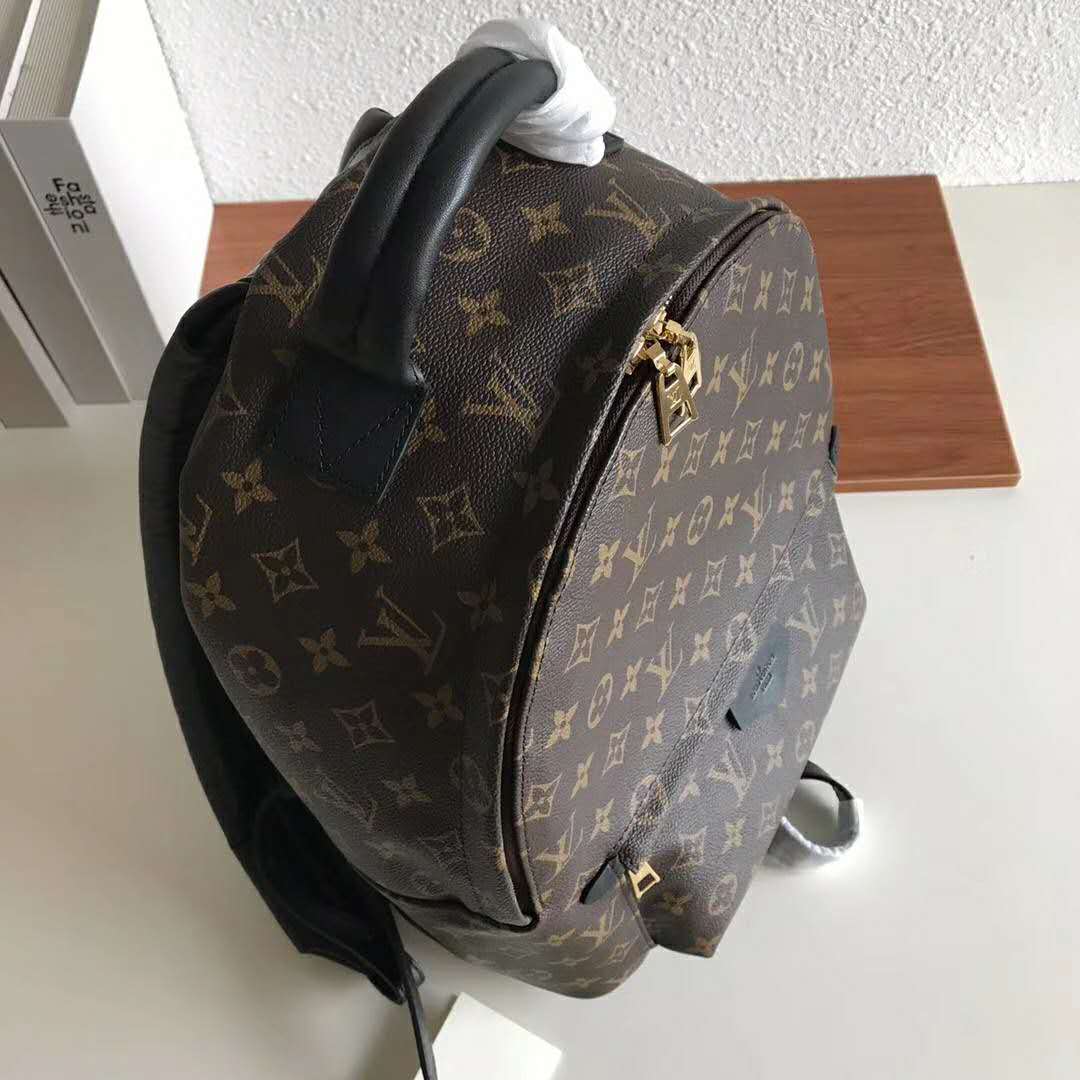 Louis Vuitton LV Unisex Palm Springs MM Backpack in Monogram Coated Canvas-Brown