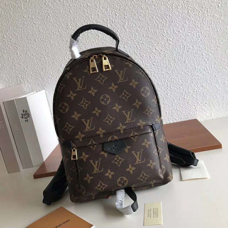 Louis Vuitton LV Unisex Palm Springs PM Backpack in Monogram Coated Canvas-Brown