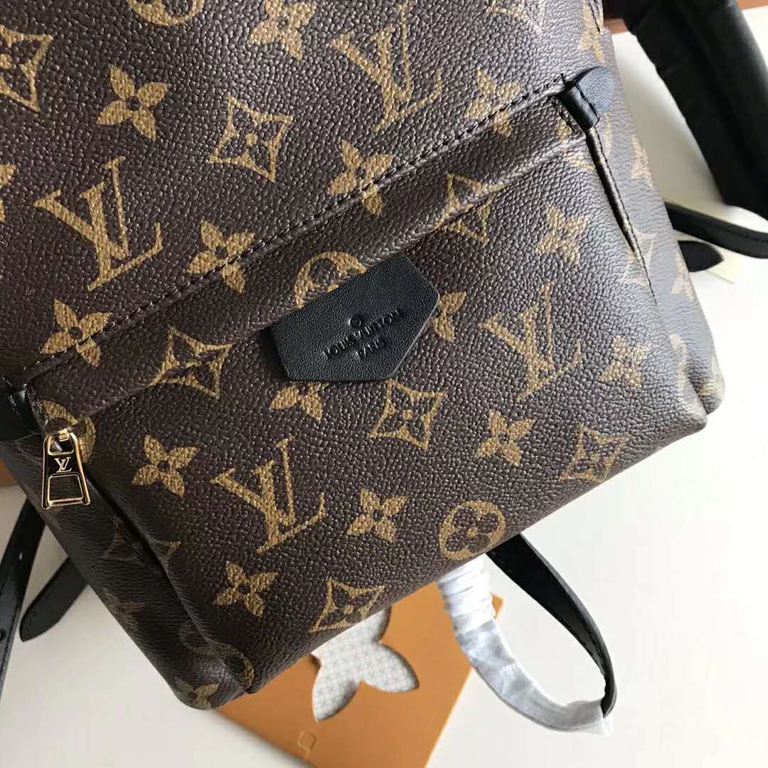 Louis Vuitton LV Unisex Palm Springs PM Backpack in Monogram Coated Canvas-Brown