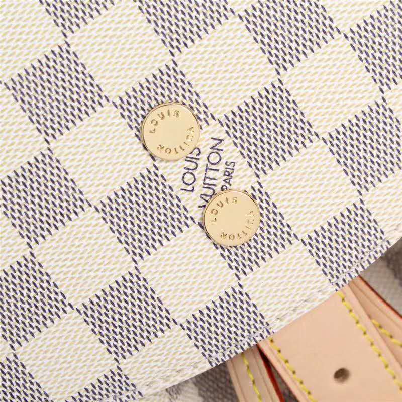 Louis Vuitton LV Women Sperone Backpack in Damier Azur Canvas-Beige