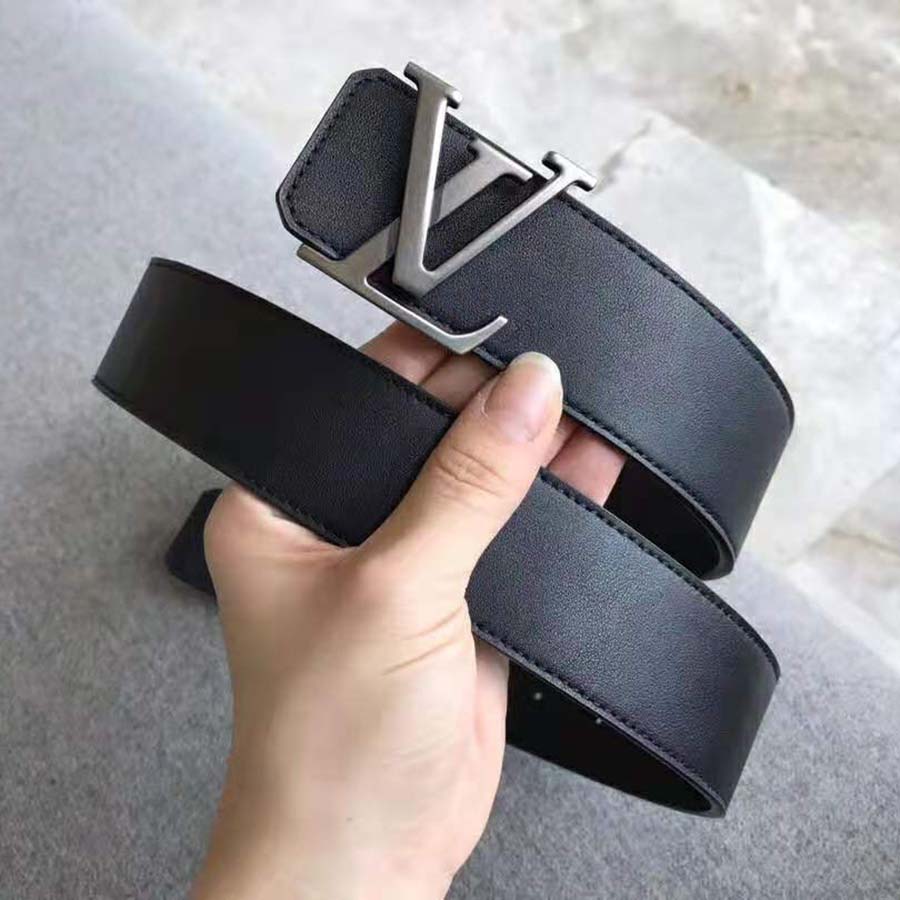 Louis Vuitton Men LV Initiales 40mm Reversible Belt in Calf Leather-Black