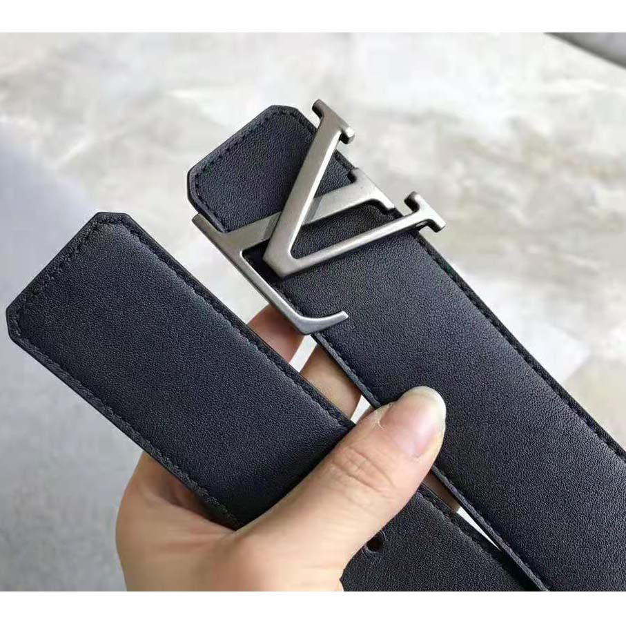 Louis Vuitton Men LV Initiales 40mm Reversible Belt in Calf Leather-Black
