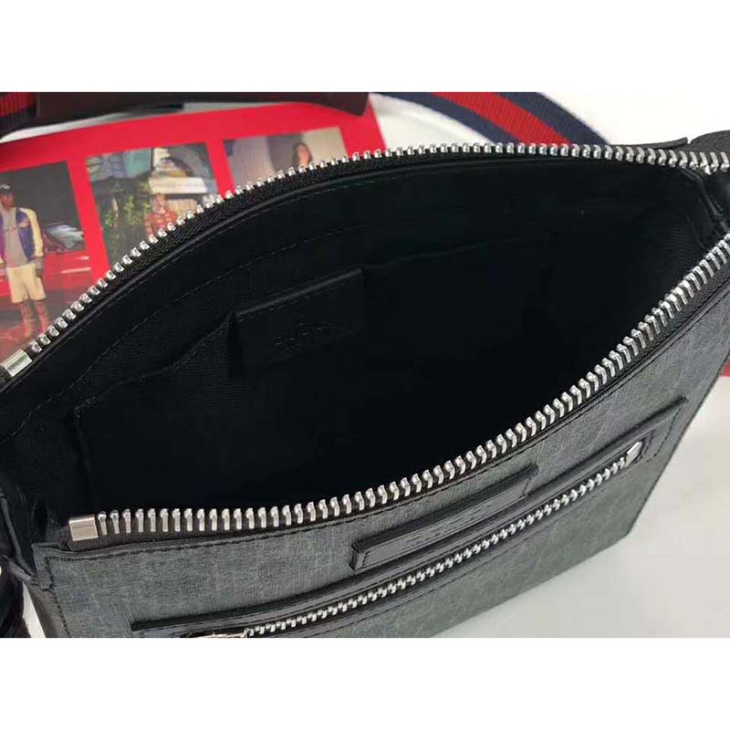 G*u*i gg men gg black small messenger bag supreme canvas