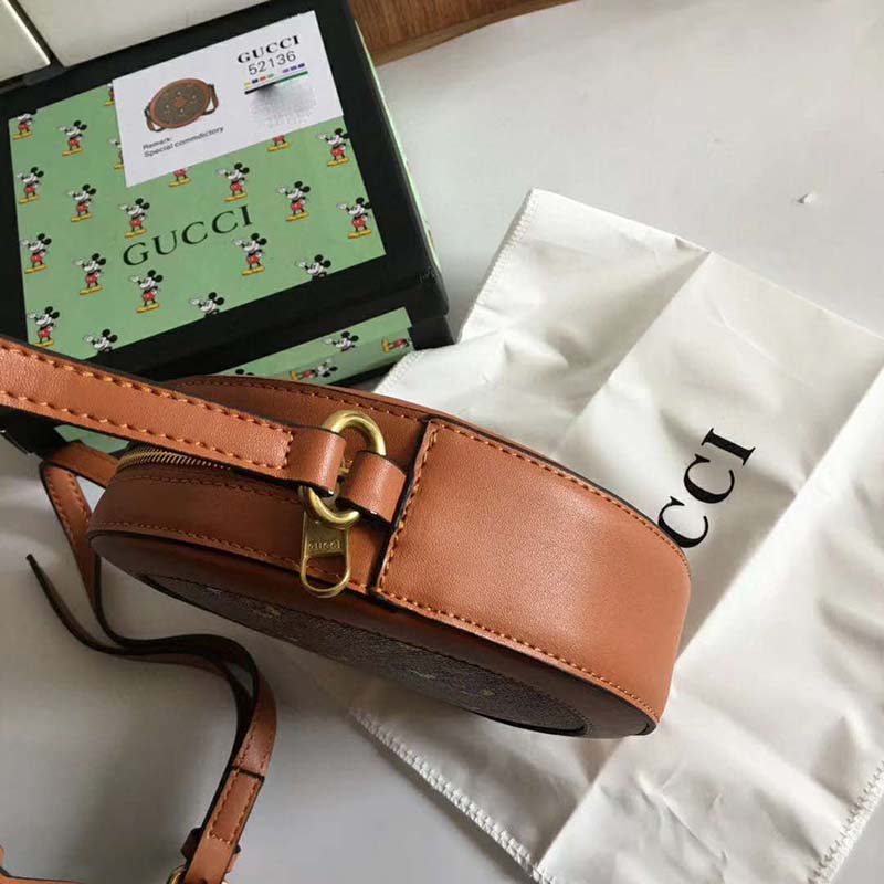 G*u*i gg unisex disney x G*u*i round shoulder bag-brown