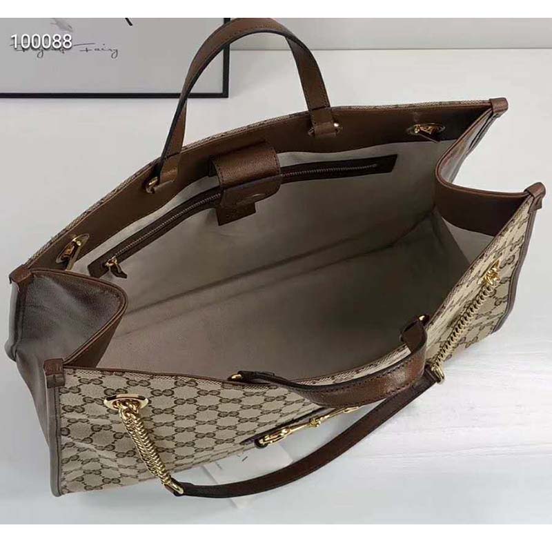 G*u*i gg unisex G*u*i 1955 horsebit large tote bag-brown