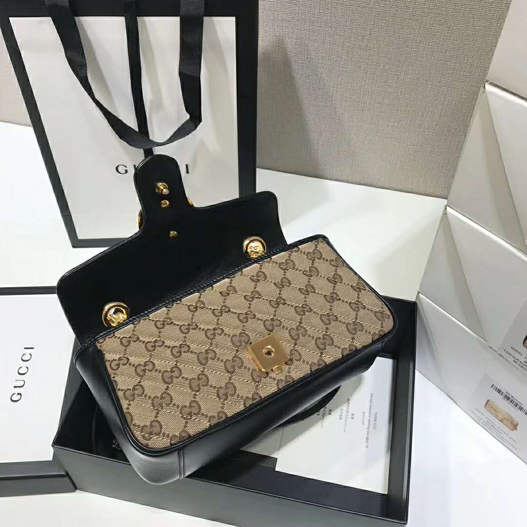 G*u*i gg women gg marmont mini bag beige original canvas