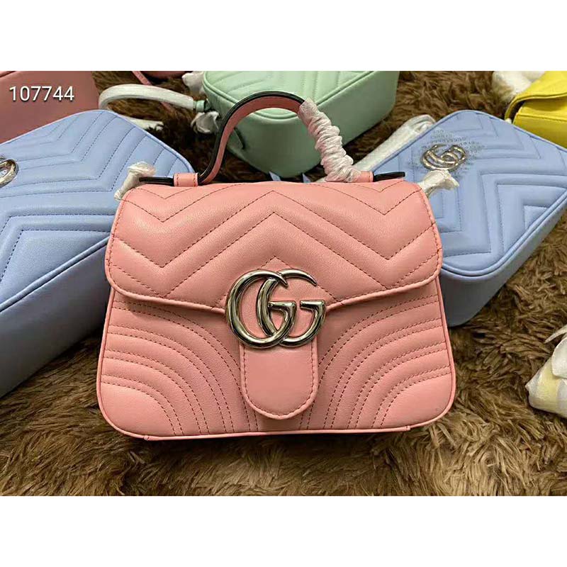 G*u*i gg women gg marmont mini top handle bag-pink