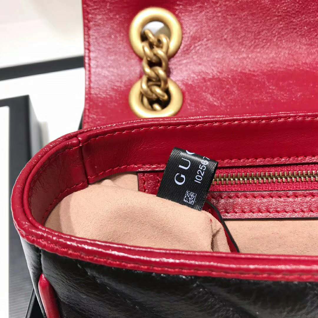 G*u*i gg women gg marmont small shoulder bag black leather