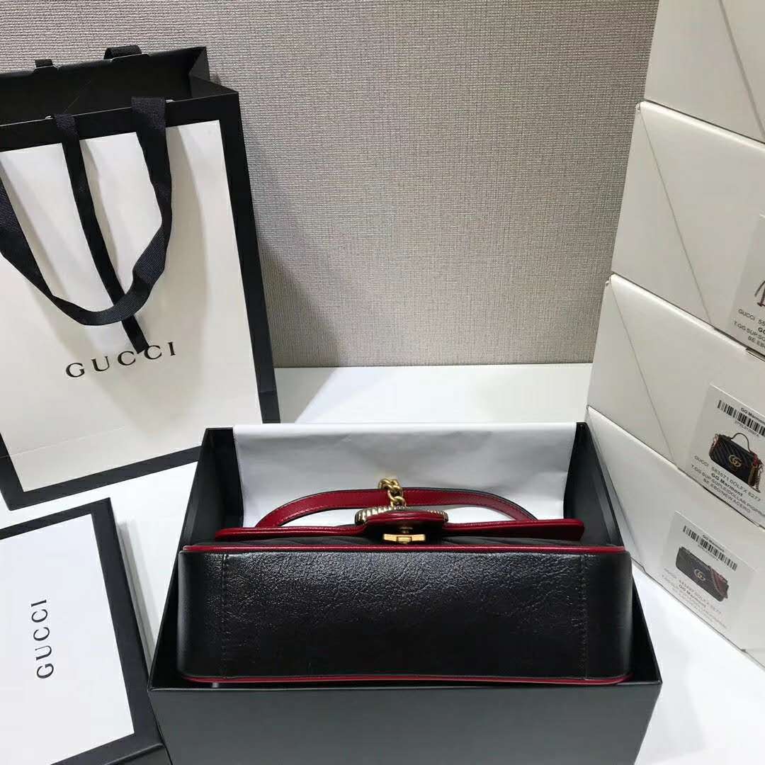 G*u*i gg women gg marmont small shoulder bag black leather