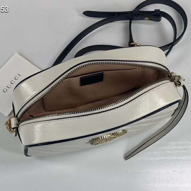 G*u*i gg women gg marmont small shoulder bag white diagonal matelassé
