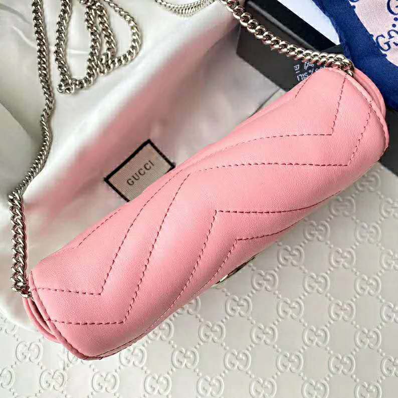 G*u*i gg women gg marmont super mini bag pink matelassé chevron