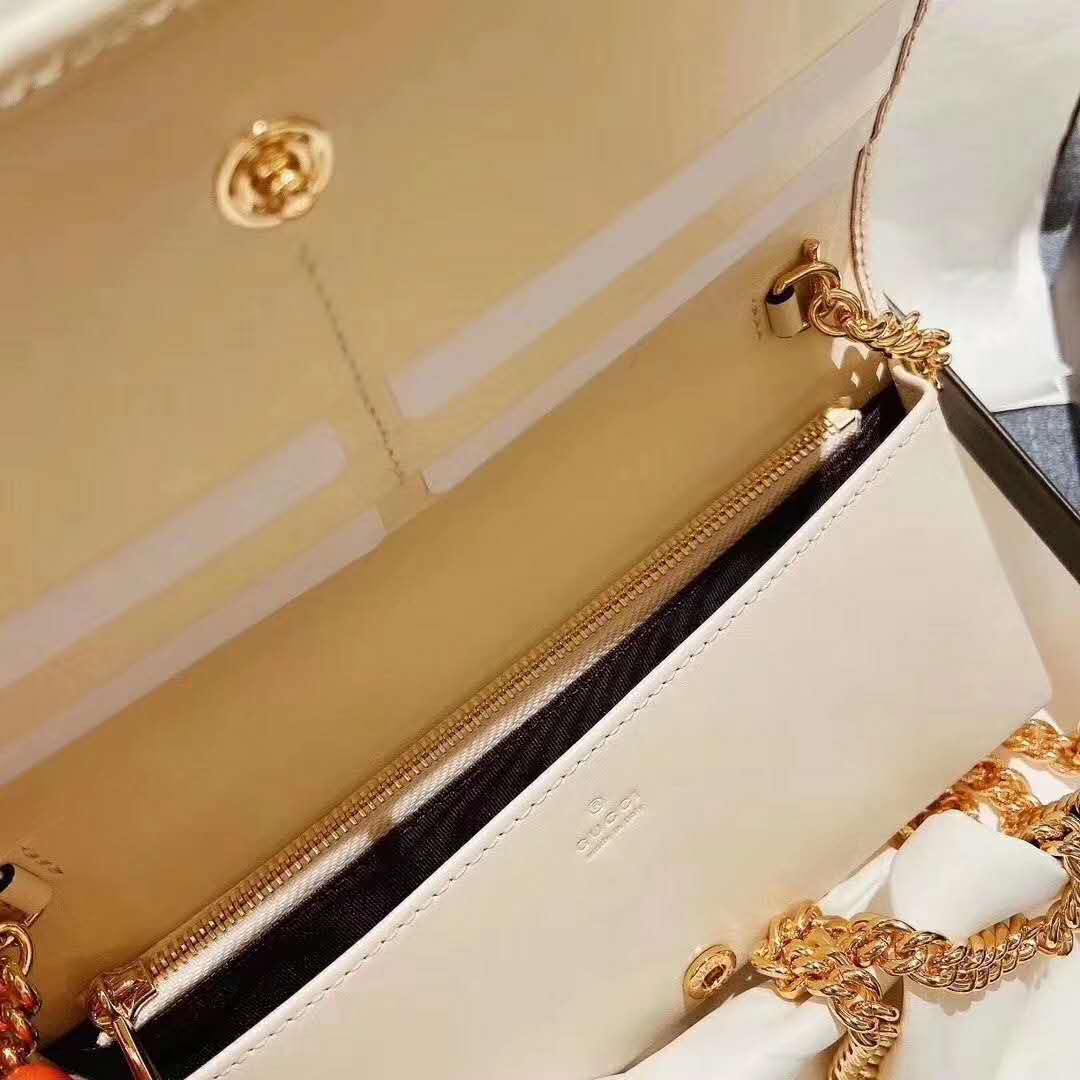 G*u*i gg women G*u*i 1955 horsebit wallet with chain-white