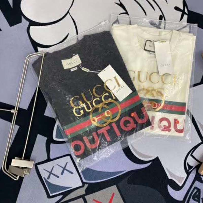 G*u*i gg men’s G*u*i boutique print oversize t-shirt-black