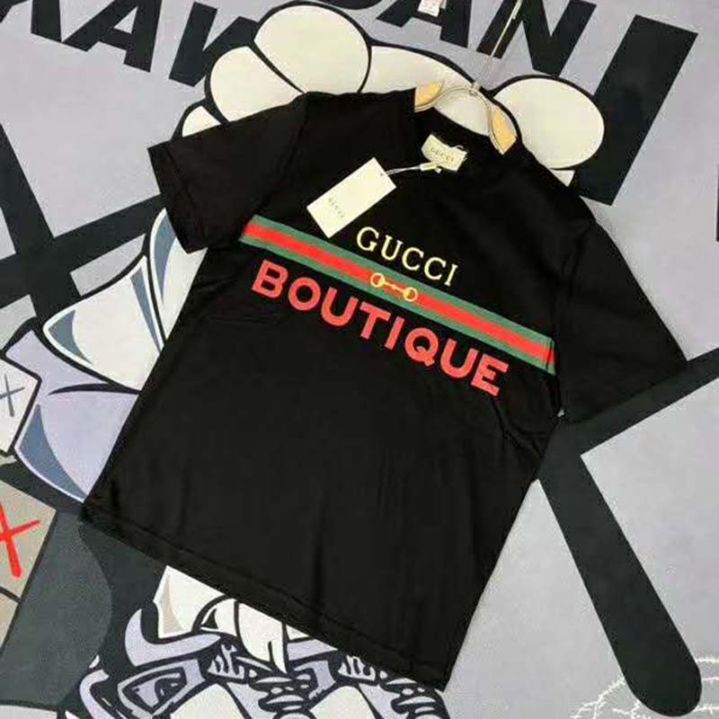 G*u*i gg men’s G*u*i boutique print oversize t-shirt-black