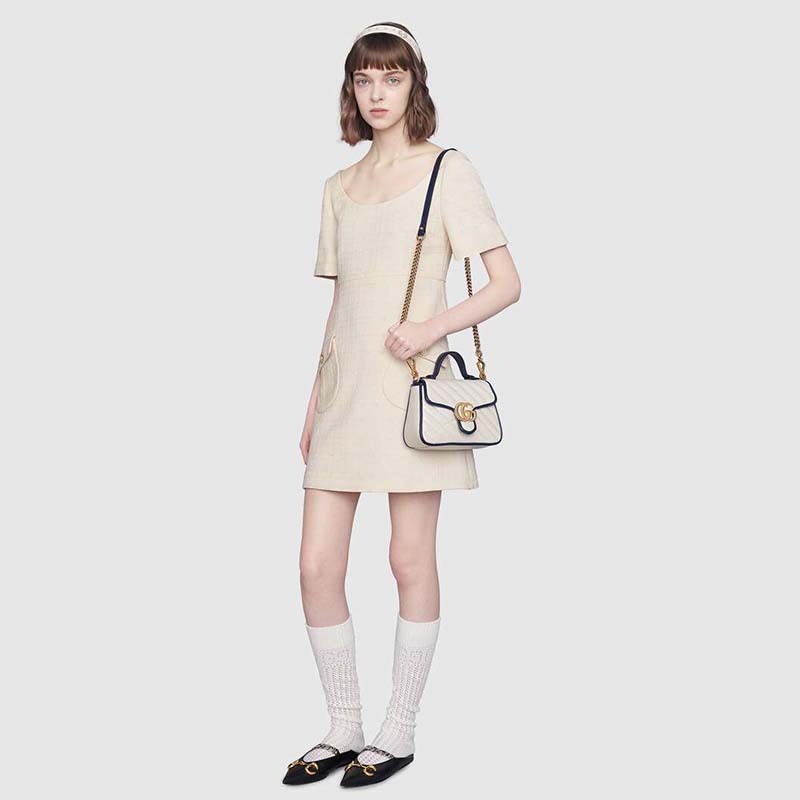 G*u*i gg women gg marmont mini top handle bag-white
