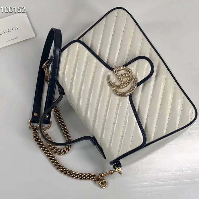 G*u*i gg women gg marmont mini top handle bag-white