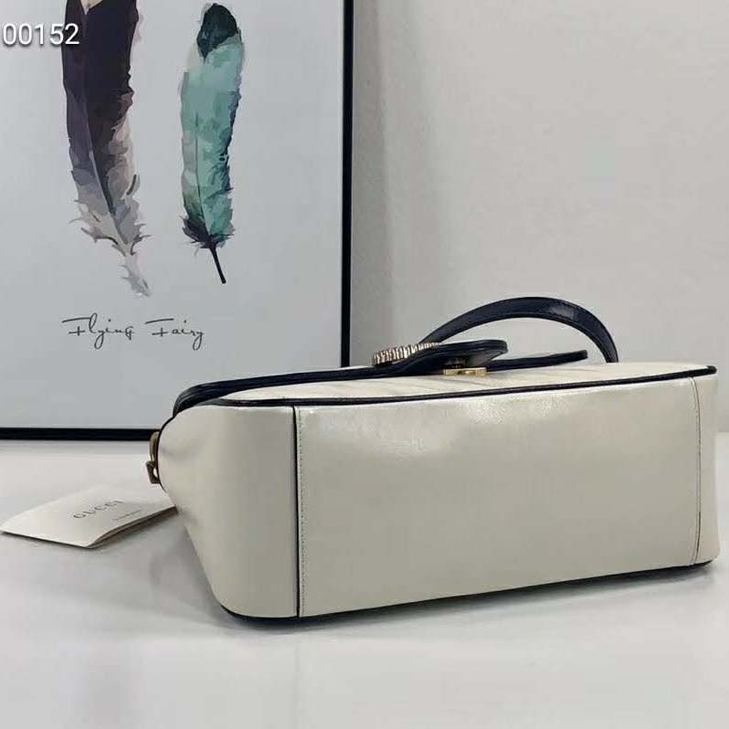 G*u*i gg women gg marmont mini top handle bag-white