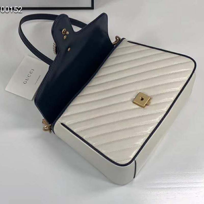 G*u*i gg women gg marmont mini top handle bag-white