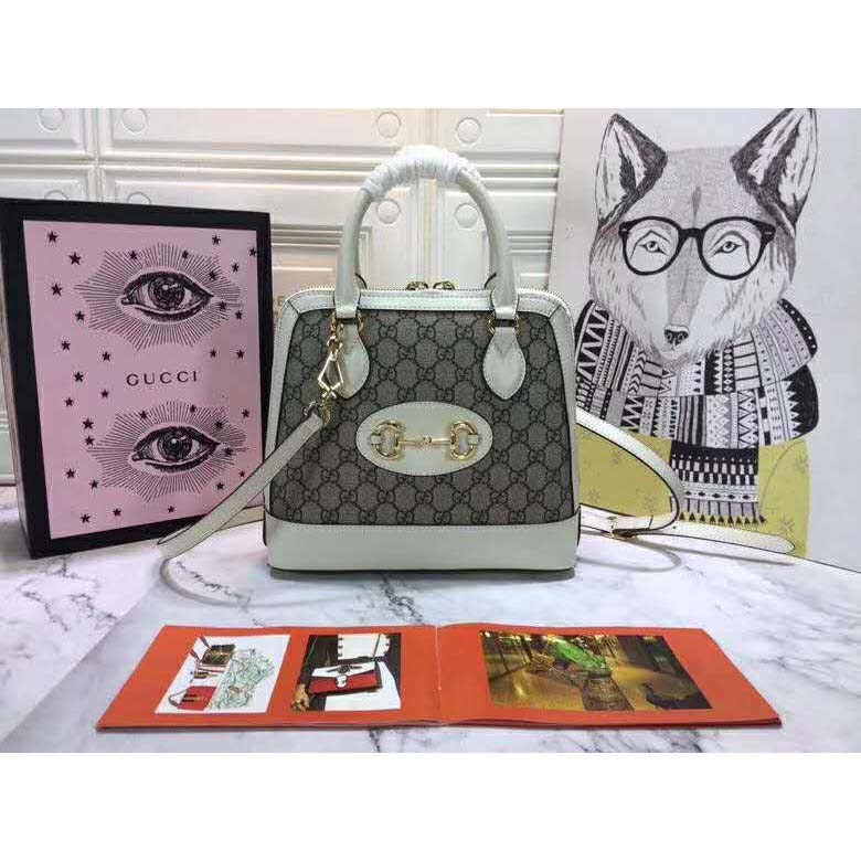 G*u*i gg women G*u*i 1955 horsebit small top handle-white