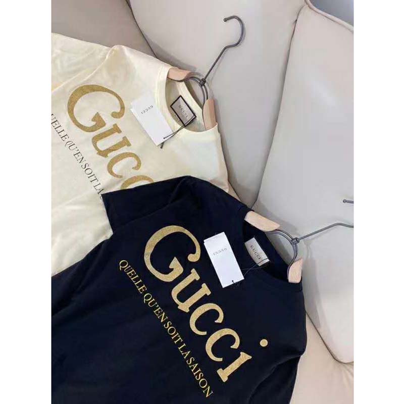 G*u*i gg women G*u*i glitter print t-shirt cotton-white