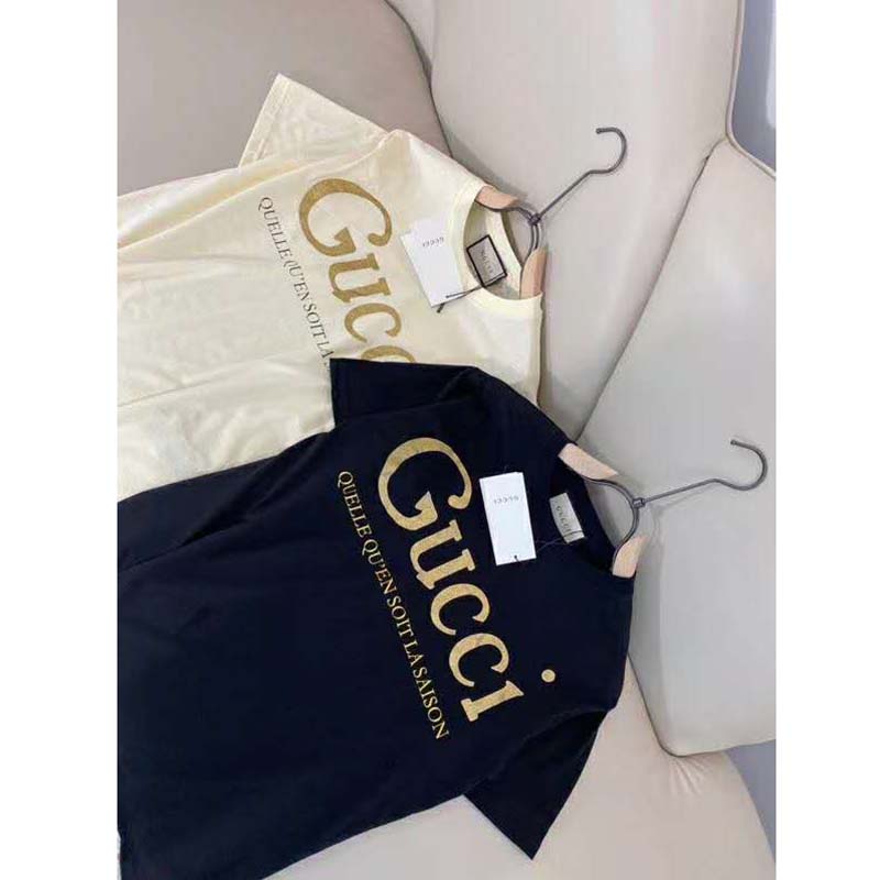 G*u*i gg women G*u*i glitter print t-shirt cotton-white