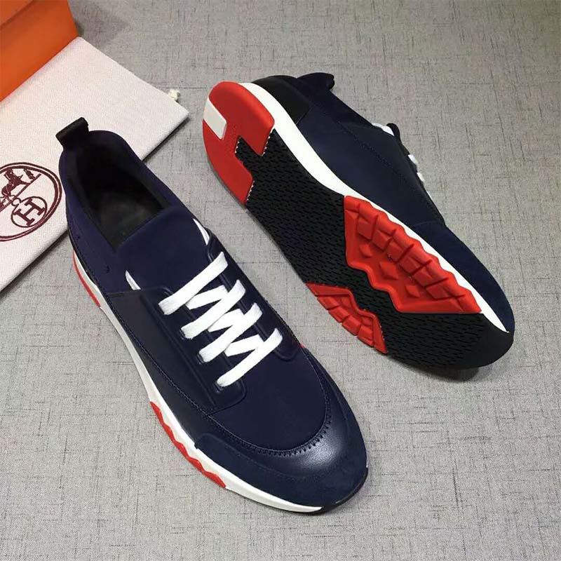 Hermes Men Shoes Stadium Sneaker-Blue
