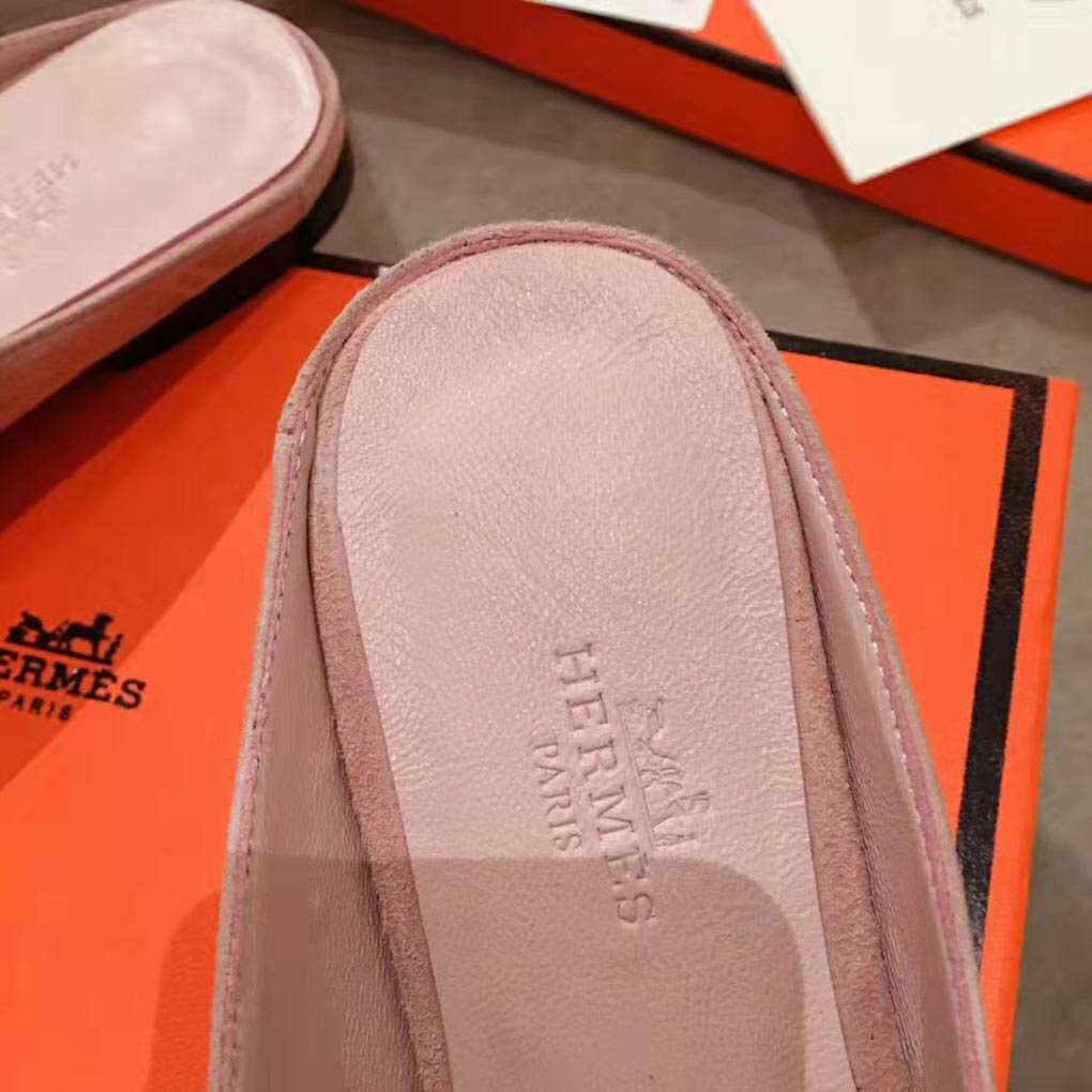 Hermes Women Roxane Mule Shoes Pink