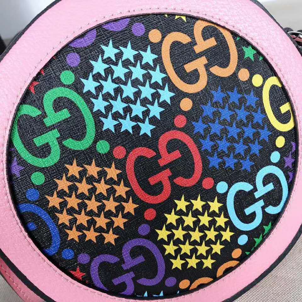 G*u*i gg women gg psychedelic round shoulder bag psychedelic supreme canvas