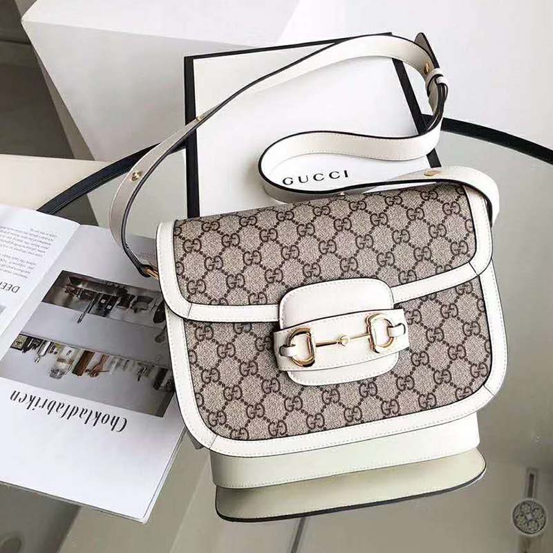 G*u*i gg women G*u*i 1955 horsebit small shoulder bag-white
