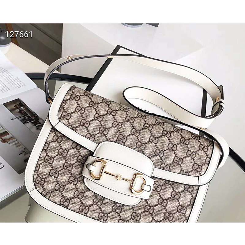 G*u*i gg women G*u*i 1955 horsebit small shoulder bag-white