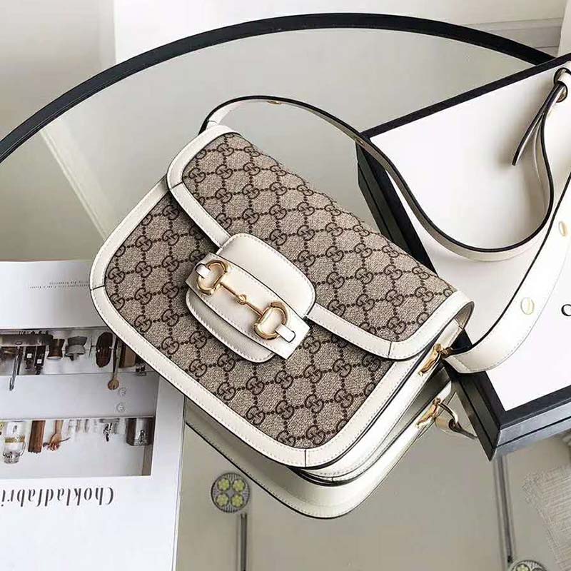 G*u*i gg women G*u*i 1955 horsebit small shoulder bag-white
