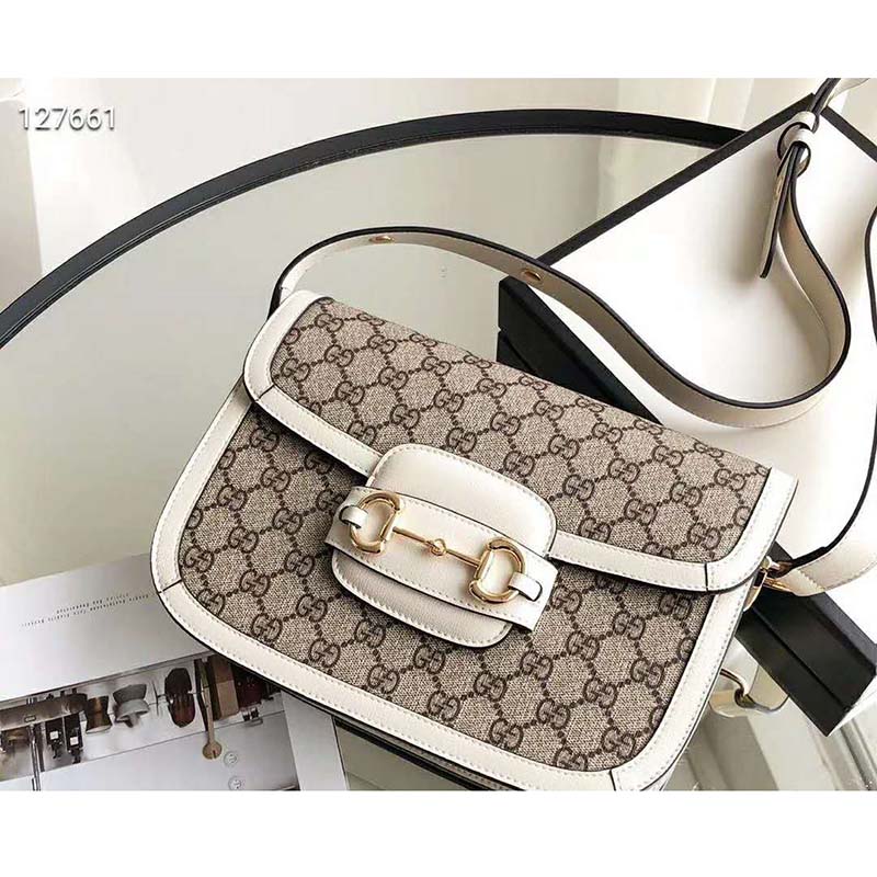 G*u*i gg women G*u*i 1955 horsebit small shoulder bag-white