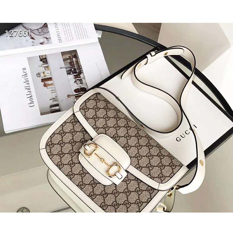 G*u*i gg women G*u*i 1955 horsebit small shoulder bag-white