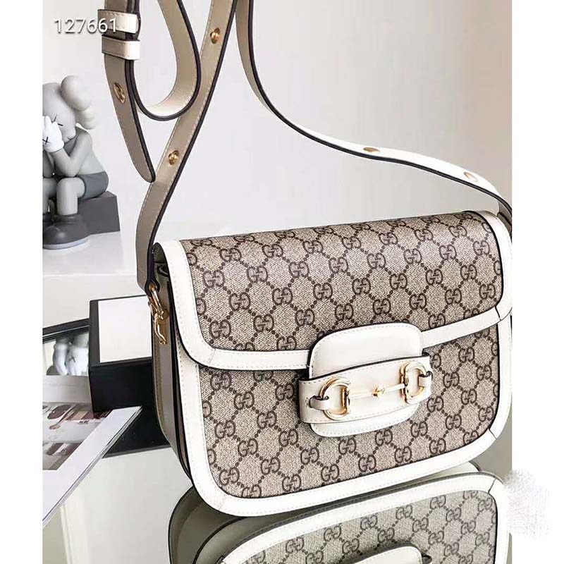 G*u*i gg women G*u*i 1955 horsebit small shoulder bag-white