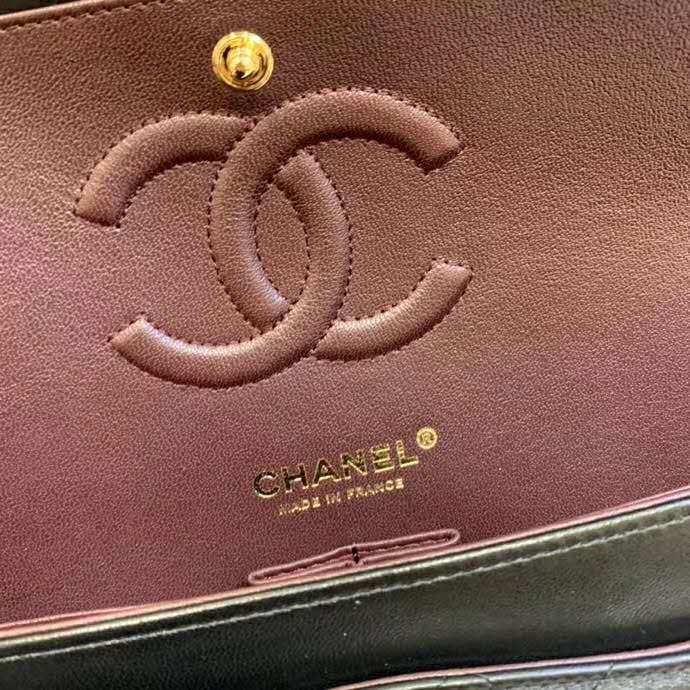 Chanel Women Classic Handbag in Lambskin Leather-Black