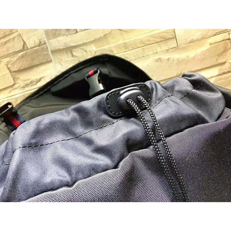 G*u*i gg unisex backpack with embroidery black techno canvas
