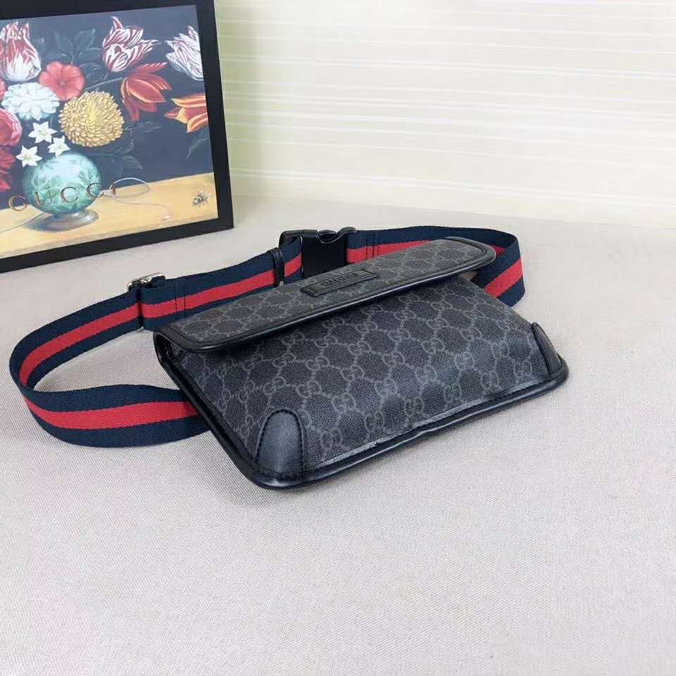 G*u*i gg unisex gg black belt bag gg supreme canvas