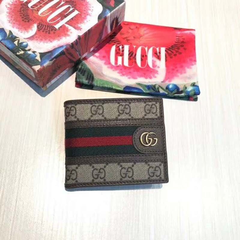 G*u*i gg unisex ophidia gg wallet beige/ebony gg supreme canvas