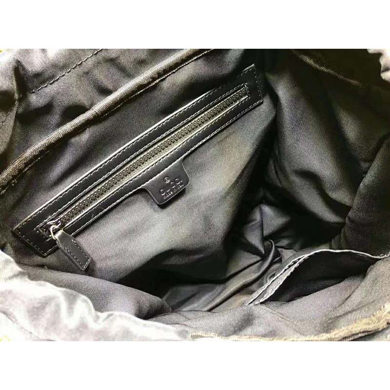 G*u*i gg unisex techno canvas backpack black techno canvas